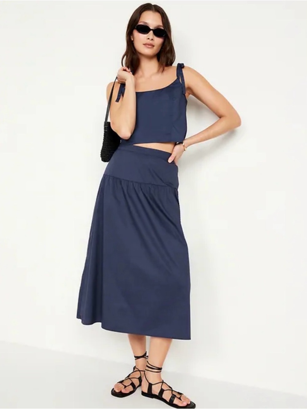 Old navy matching set — navy midi skirt and tie tank top